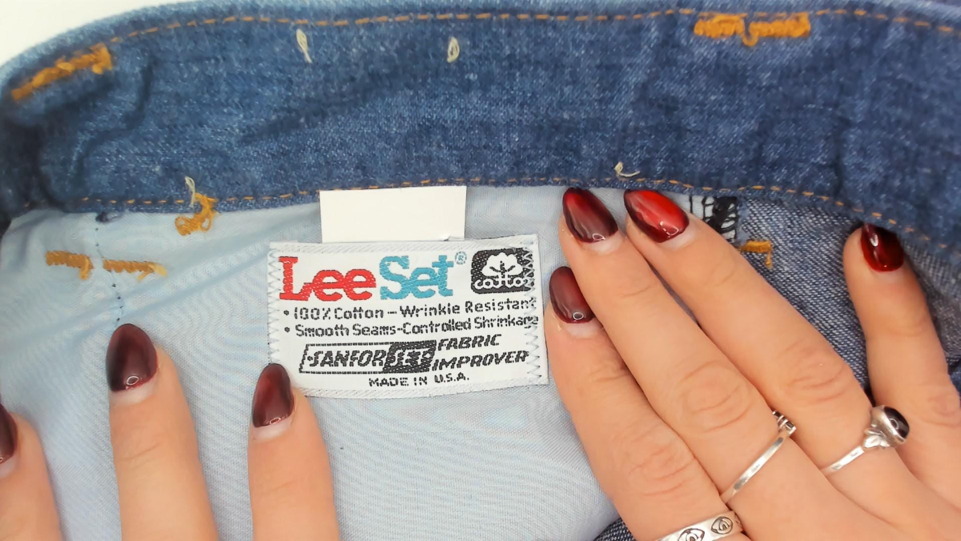80s Lee Set High Rise Straight Leg Jeans Medium Wash Denim Medium