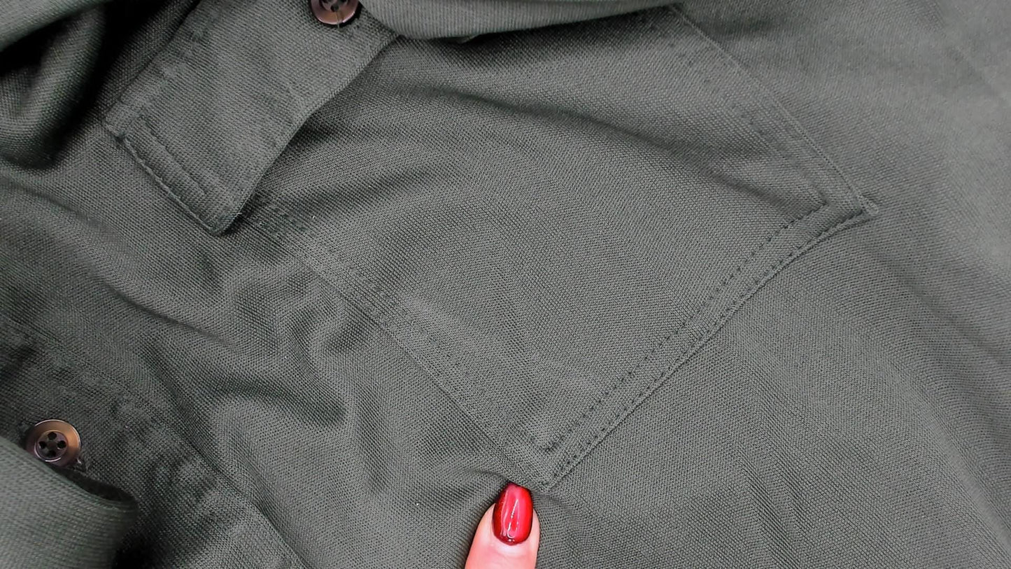 70s Joel Forest Green Button-Up Shirt Long Sleeve Chest Pocket Large