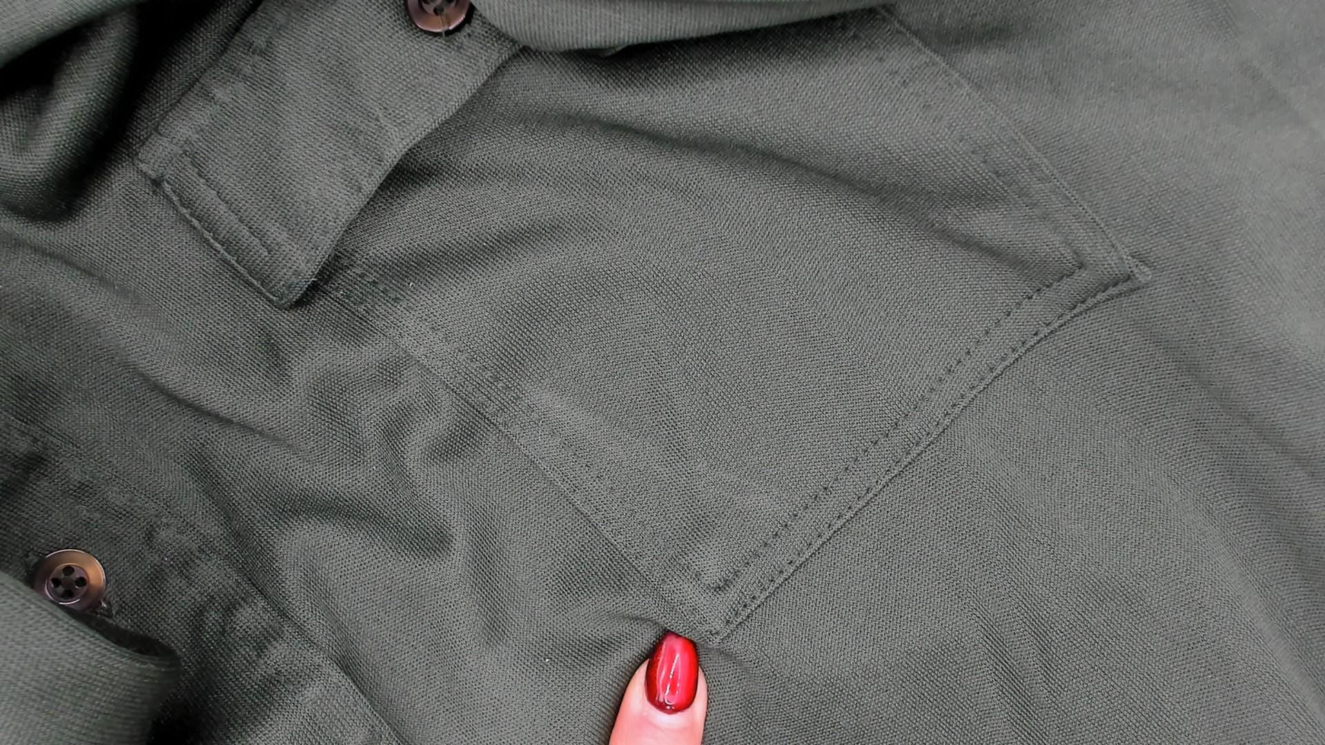 70s Joel Forest Green Button-Up Shirt Long Sleeve Chest Pocket Large