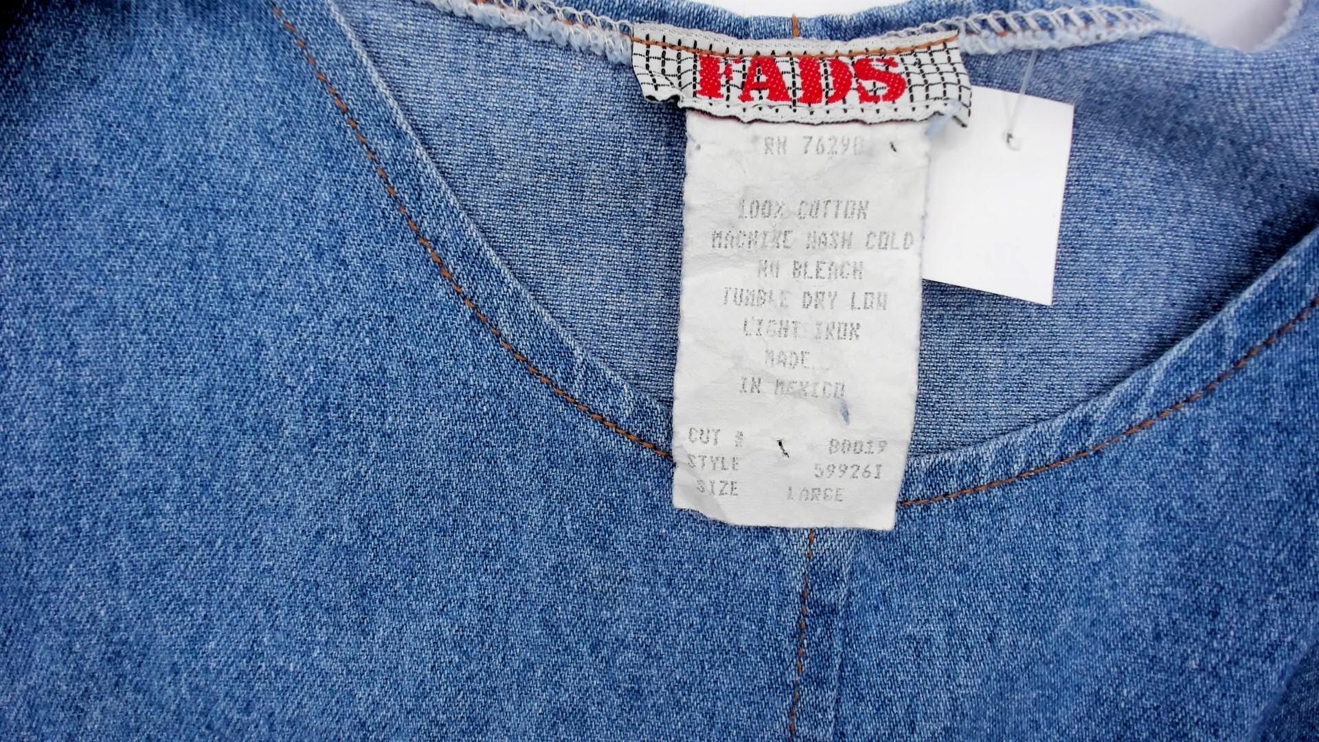 90s Fads Light Blue Denim Dress Sleeveless Side Button Shift Large L