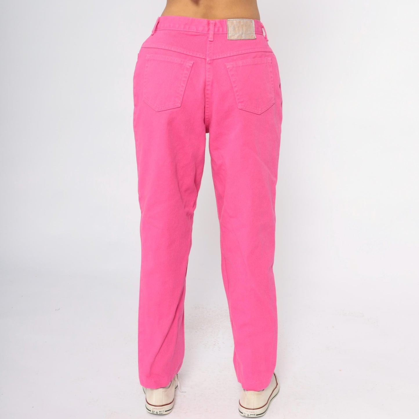 90s Moda Intl Hot Pink High Rise Straight Leg Jeans Cotton Denim Large L