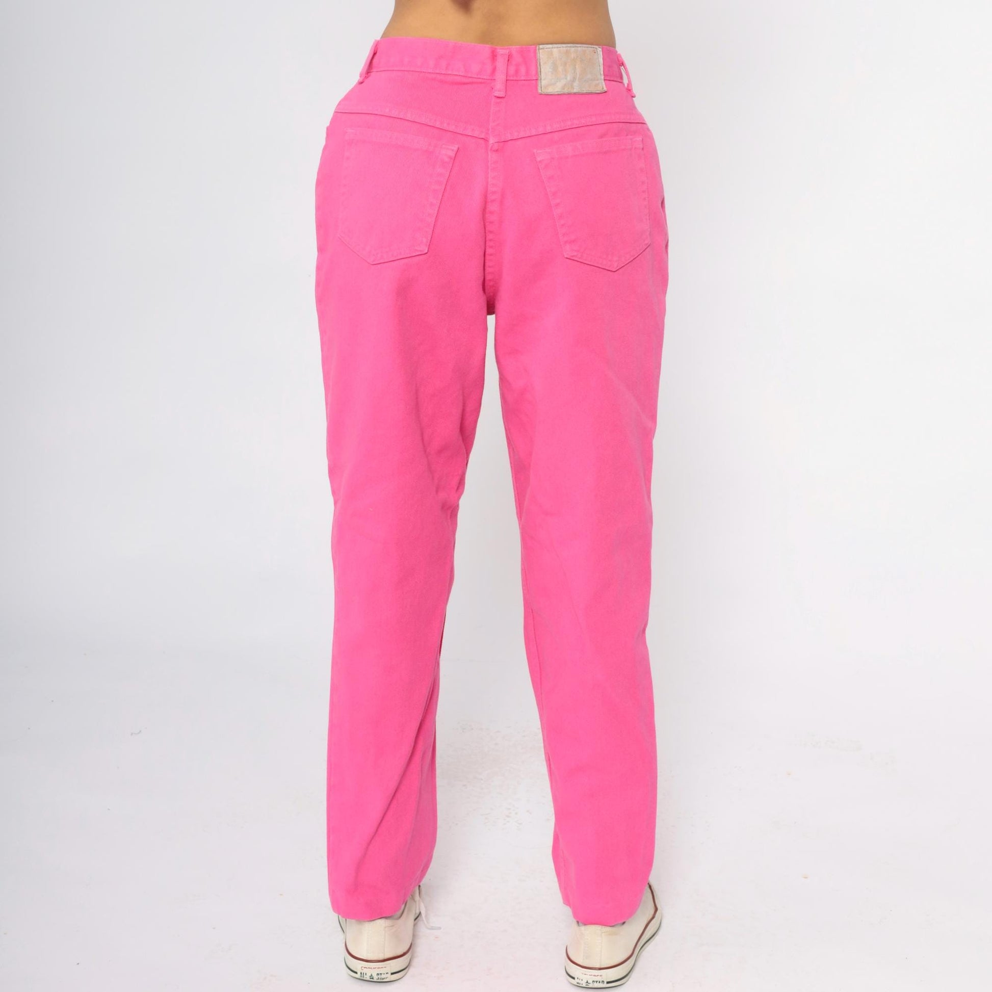 90s Moda Intl Hot Pink High Rise Straight Leg Jeans Cotton Denim Large L