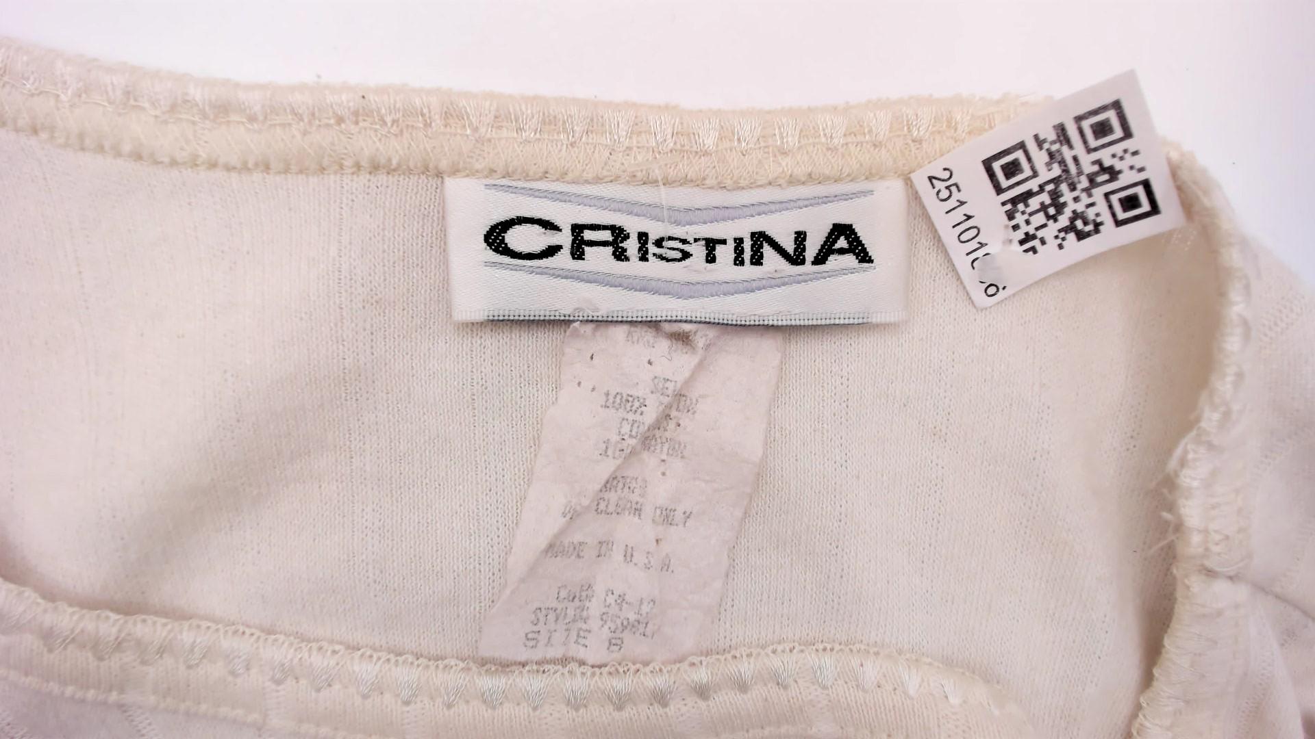 90s Cristina Colorblock Midi Dress Cream Ribbed Knit Brown Floral Medium