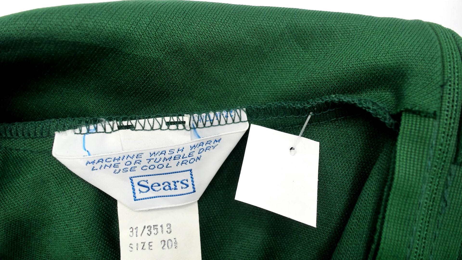 70s Sears Green Velvet Cowl Neck Dress Chevron Knee-Length Extra Large