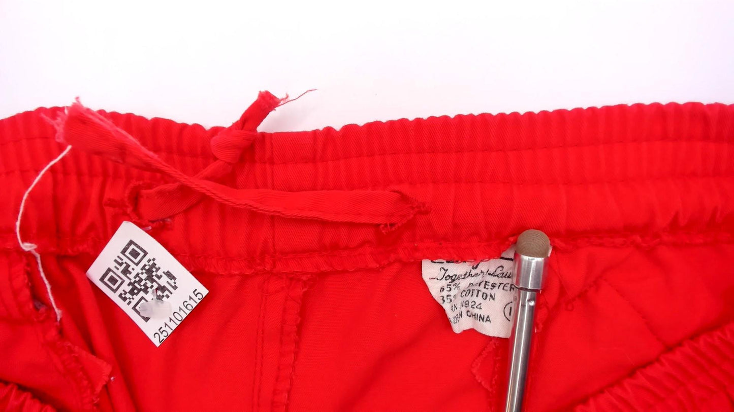 80s C'est Joli Track Pants Coral Red White Stripe Zipper Pockets Small