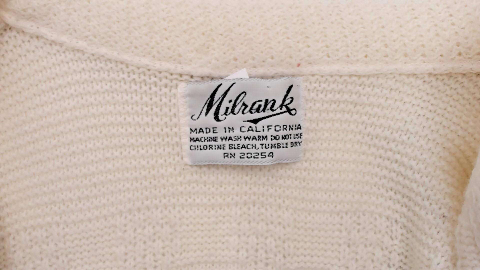 70s Cream Knit Vest Open Front Sleeveless Tank Top Small Medium