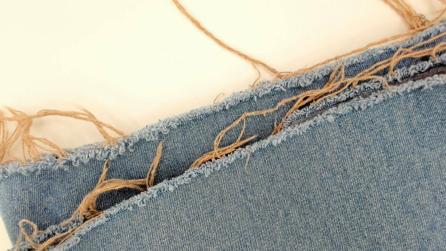 Y2K Big Smith Light Wash Denim Overalls Wide Leg Frayed Hem Medium