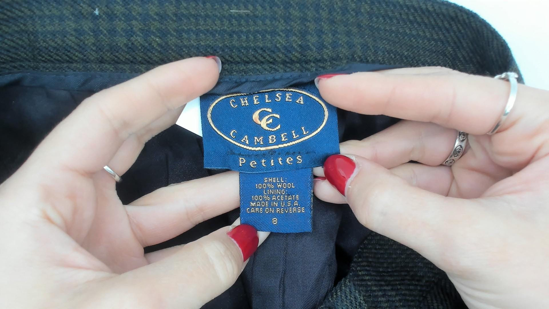 80s Chelsea Campbell Wool Trousers Blue High Waisted Pleated Tapered Medium