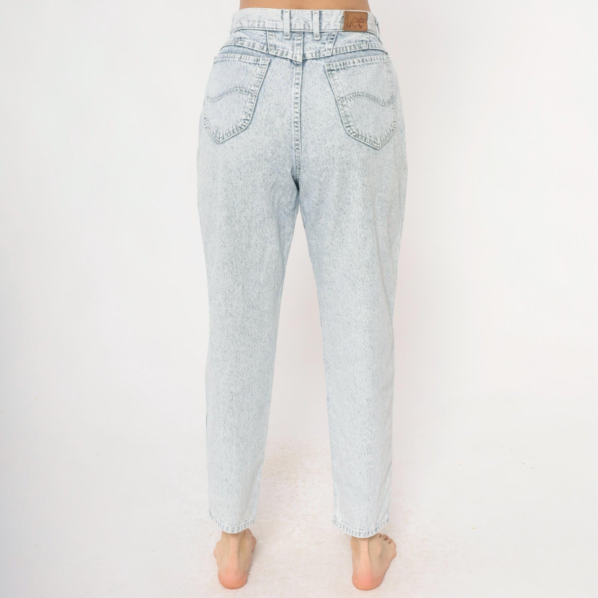 90s Lee Light Wash High Waisted Straight Leg Mom Jeans Small