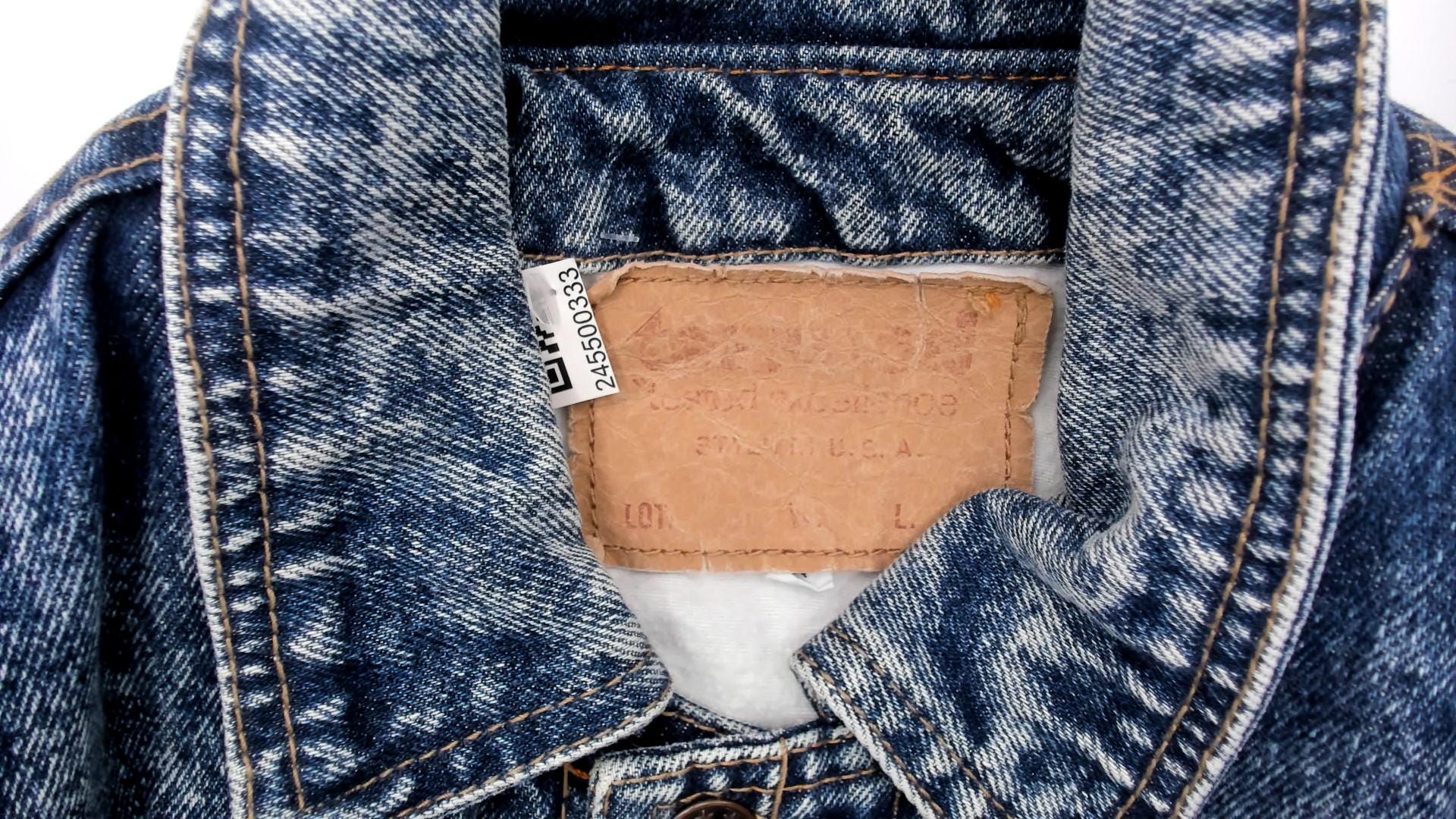 90s Blue Eagle Acid Wash Denim Jacket Cropped Trucker Small S