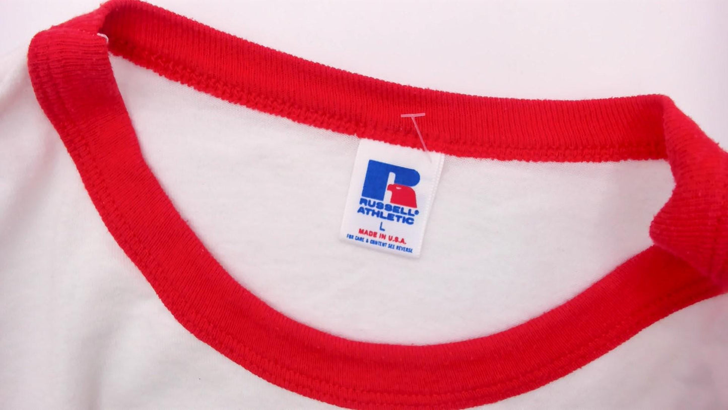 90s Russell Athletic Wisconsin Dairyfest Ringer Tee Red Trim Large L