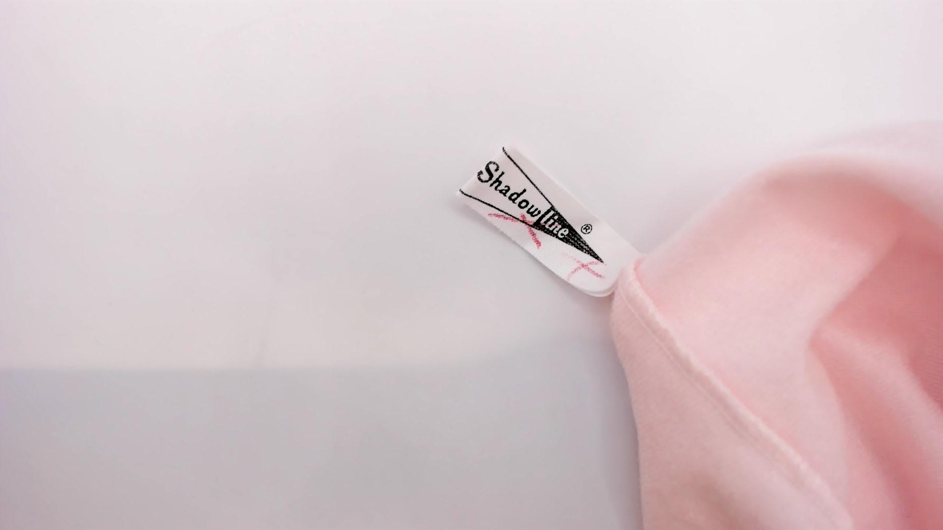 80s Shadowline Nylon Blouse Peter Pan Collar Embroidered Floral Pink Small