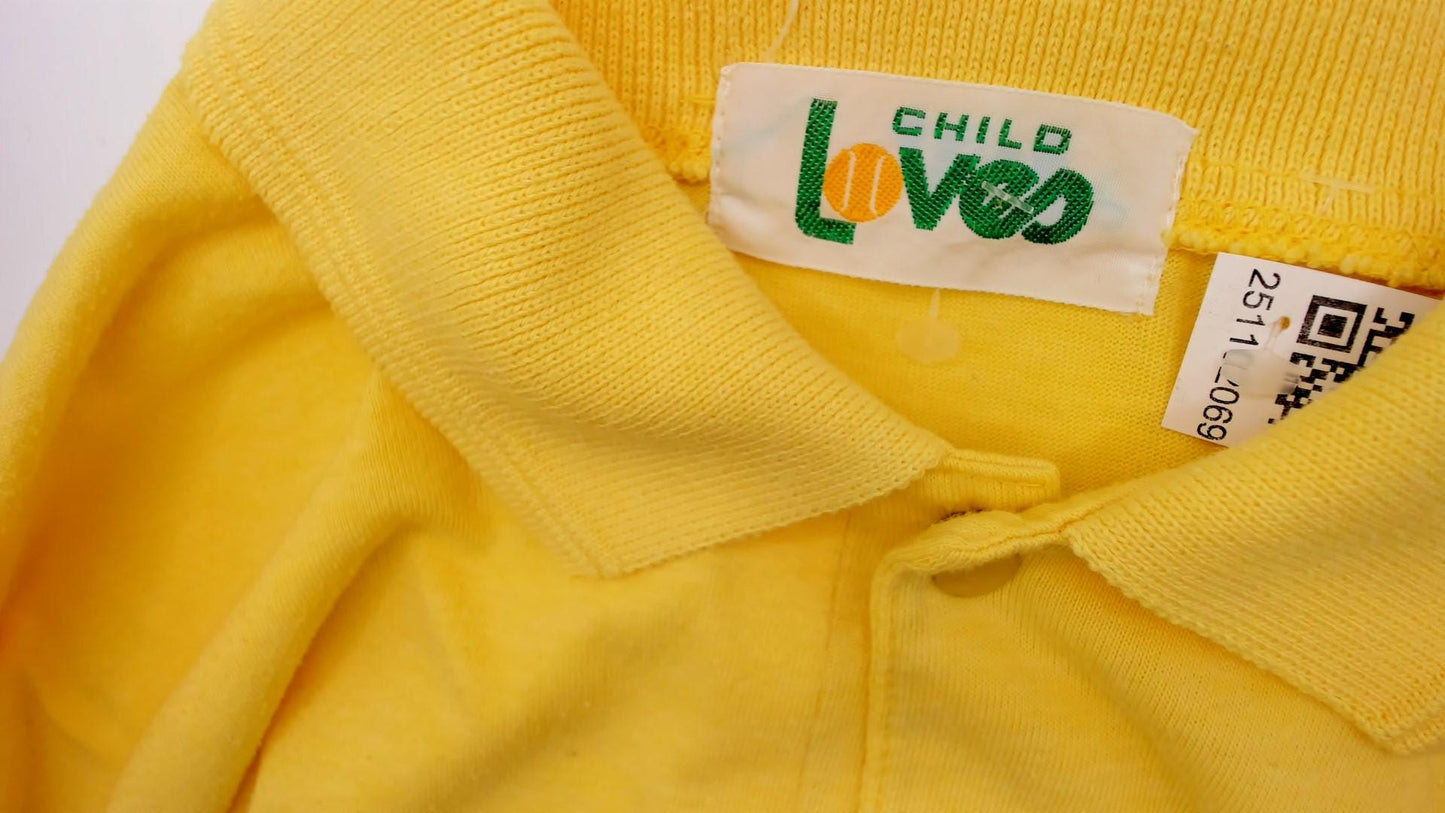 80s Yellow Polo Shirt Marine Seafarer Sailboat Graphic Collared Medium