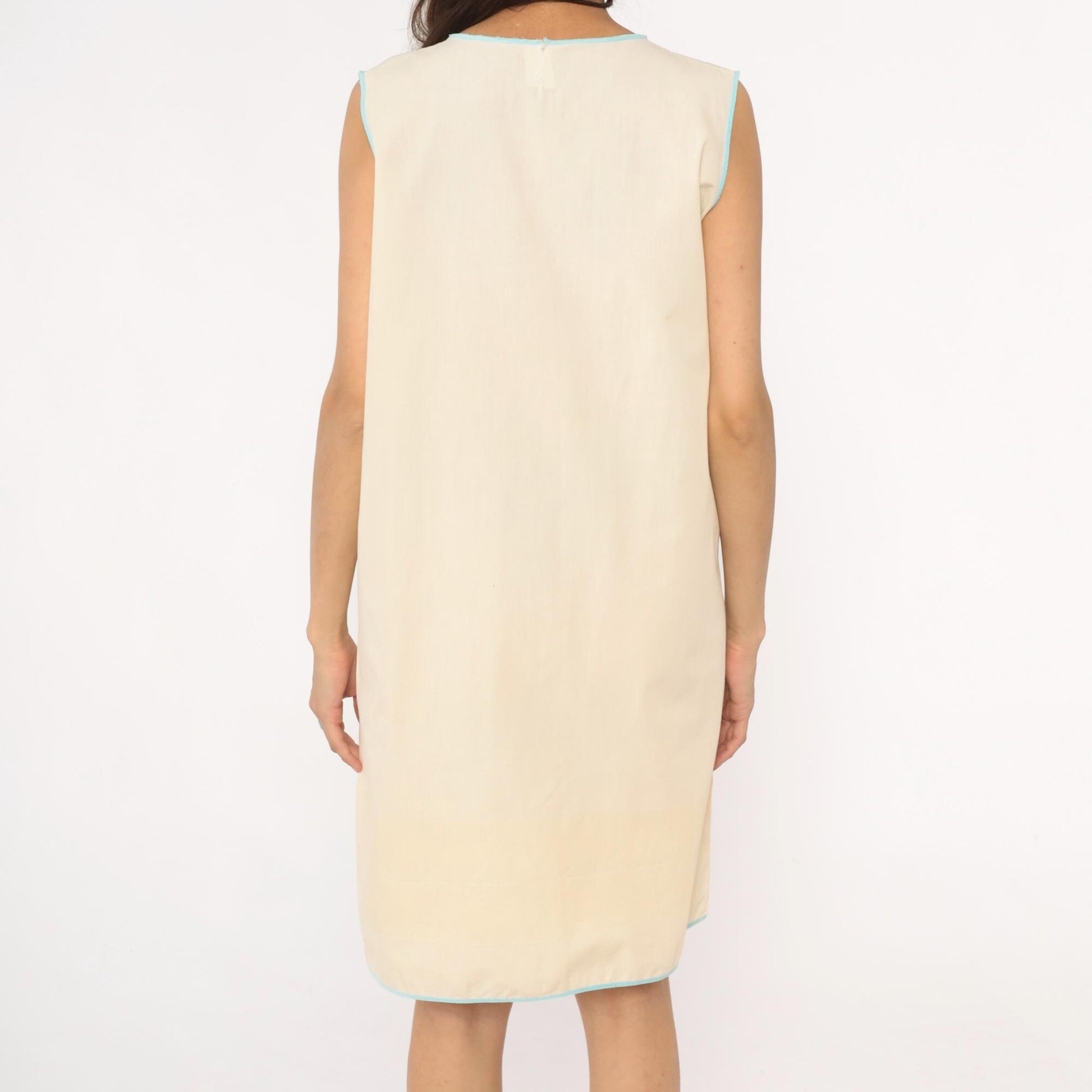 80s Yellow Cotton House Dress Para Mi Cocina Embroidered Molcajete Medium