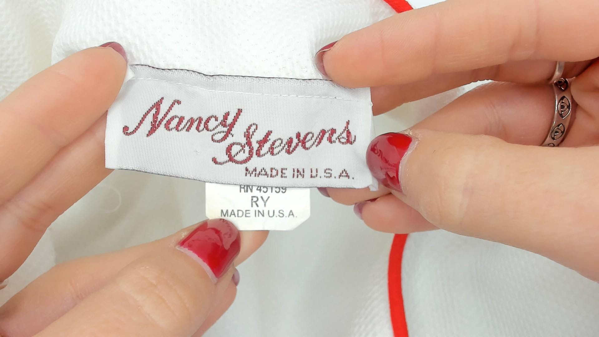 70s Nancy Stevens White Bolero Jacket Red Piping Puff Sleeve Cropped Extra Small
