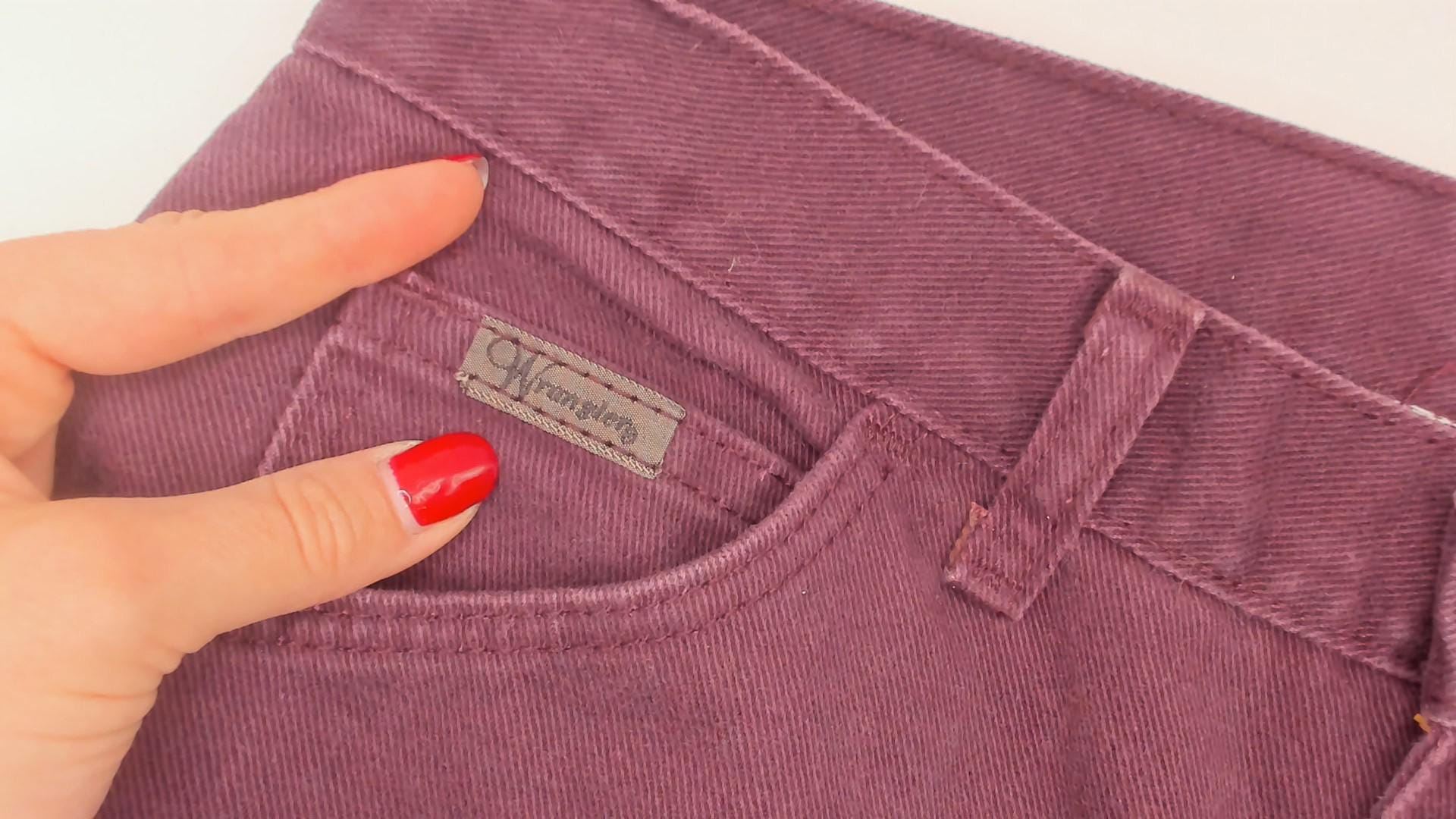 90s Wrangler High Waisted Jeans Plum Wine Purple Straight Leg Small S