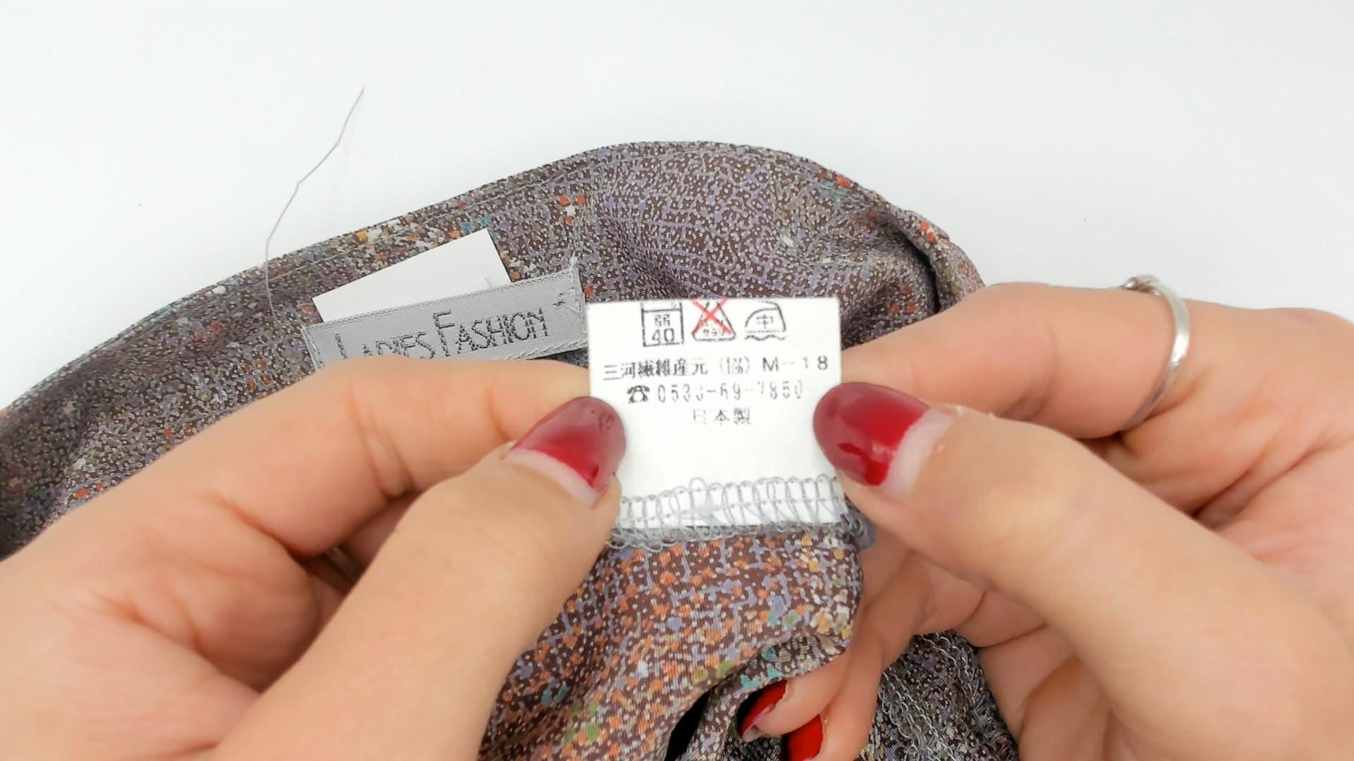 90s Patchwork Print Button-Front Blouse Grey Purple Geometric Large L