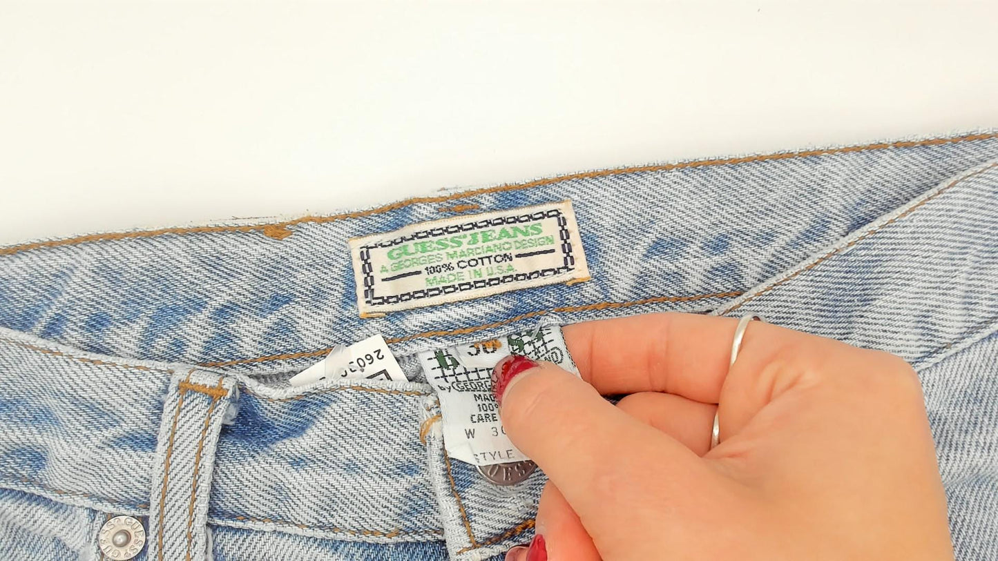 90s Guess Jeans Light Wash High Waisted Straight Leg Crop Denim W30 L30