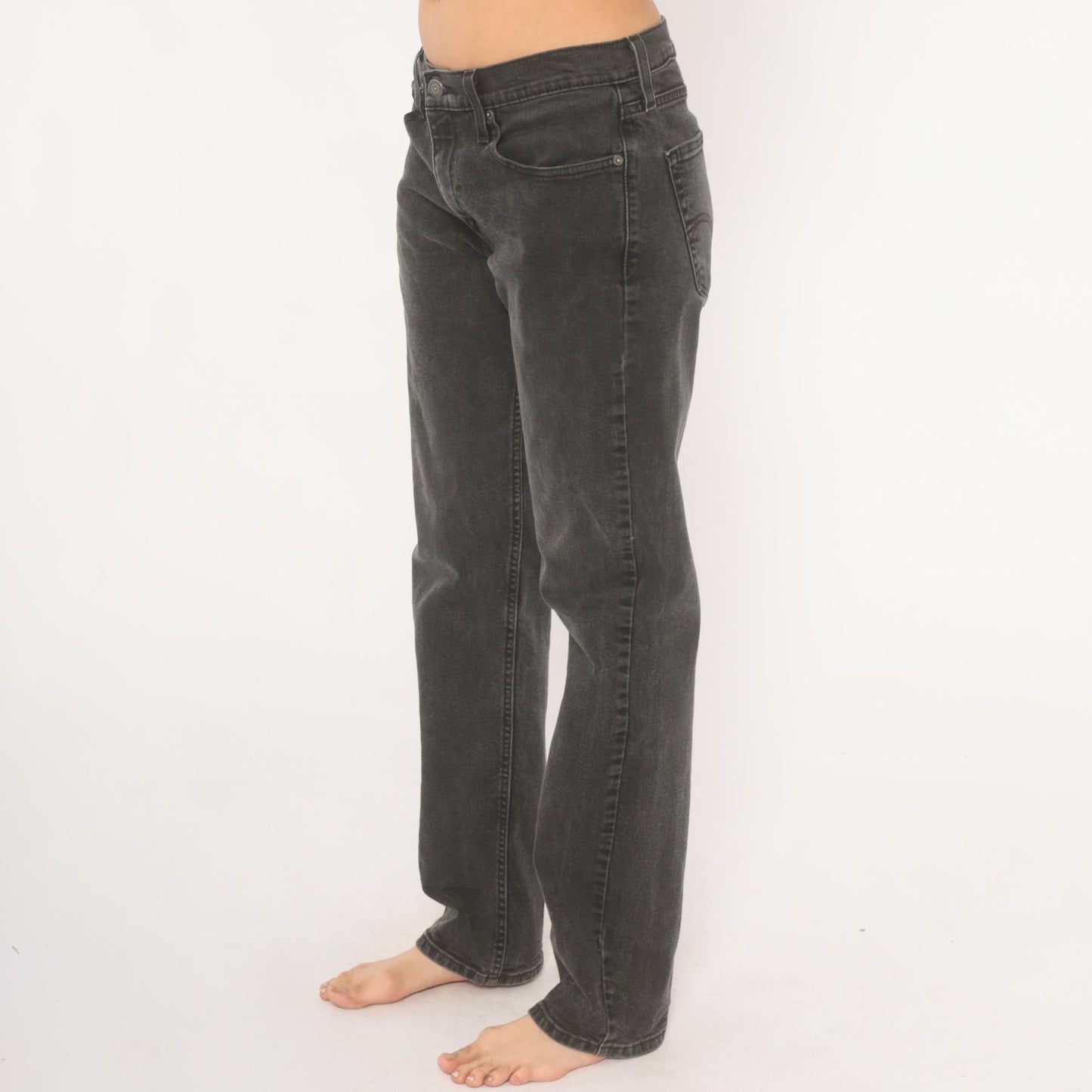 Levi's 514 Straight Leg Jeans Faded Black Charcoal Wash Denim W32 L34