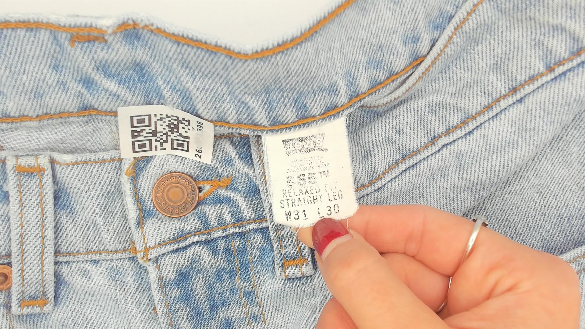 90s Levi's 555 Light Wash High Waisted Straight Leg Jeans 31 30