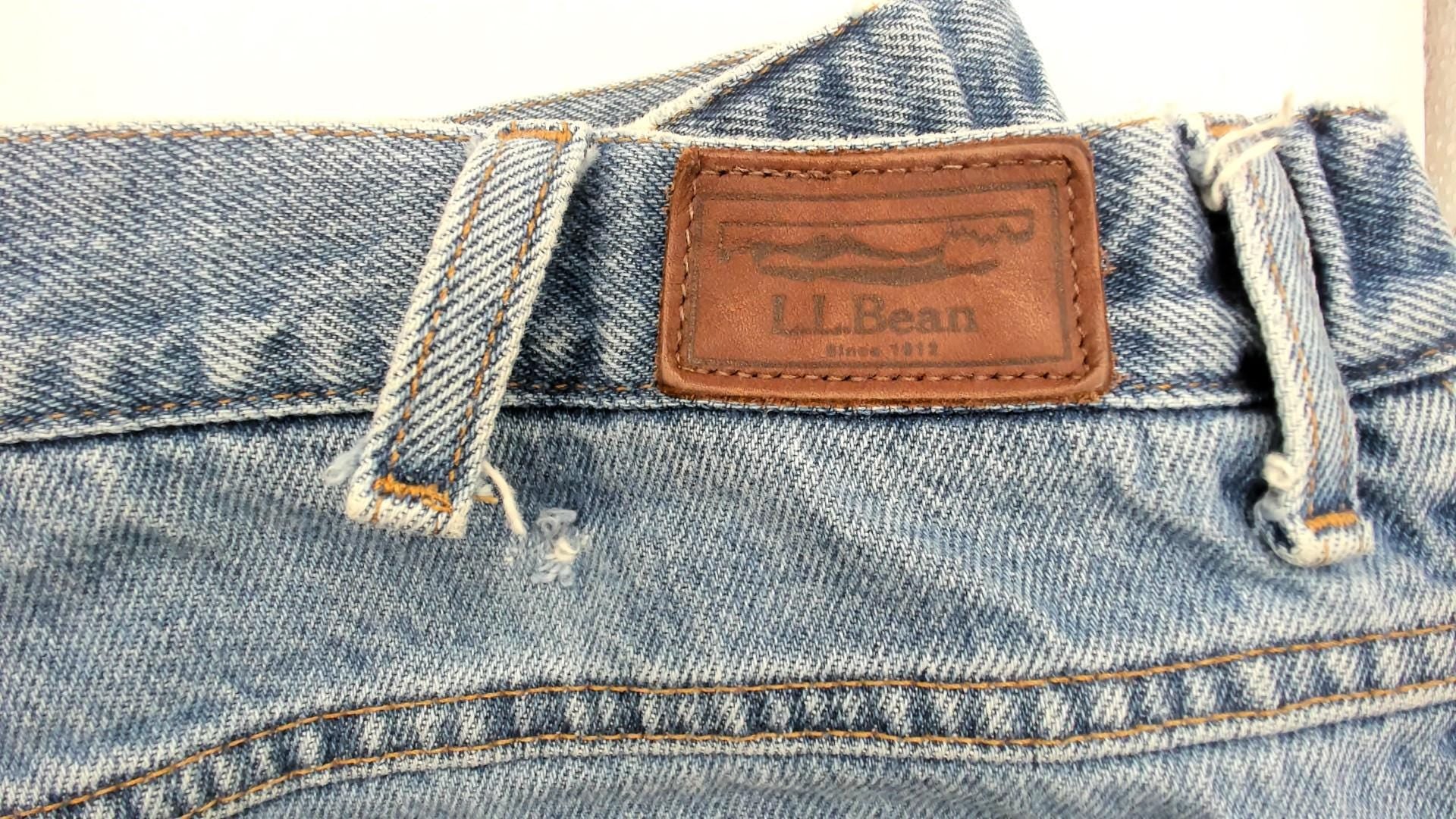 90s L.L. Bean Light Wash Straight Leg Jeans Cotton Mid Rise 34x34