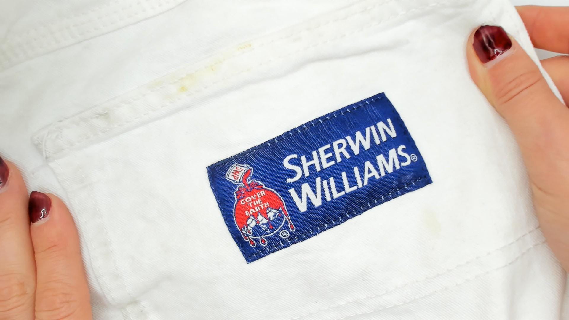 2000s Dickies Carpenter Pants White Cotton Sherwin Williams Workwear 34