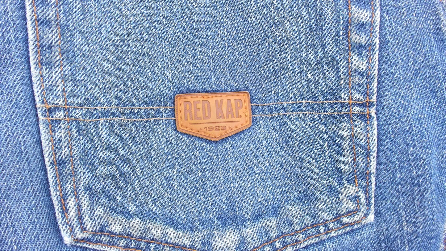 Red Kap Workwear Jeans 2000s Distressed Denim Straight Leg Blue Faded Wash Medium