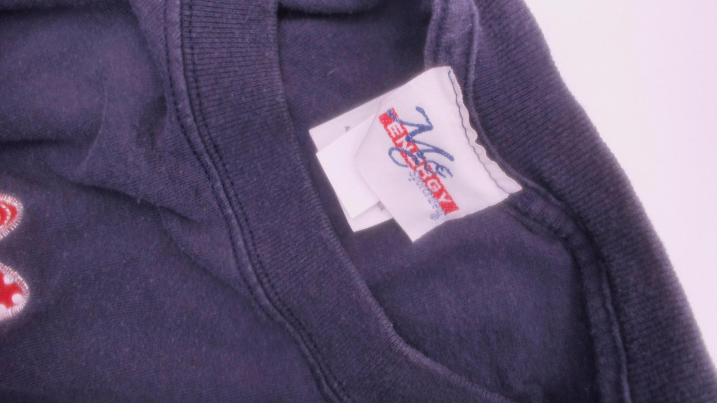 90s Mc Squared Energy Butterfly Embroidered Tee Navy Cotton Americana Stars Extra Large XXL