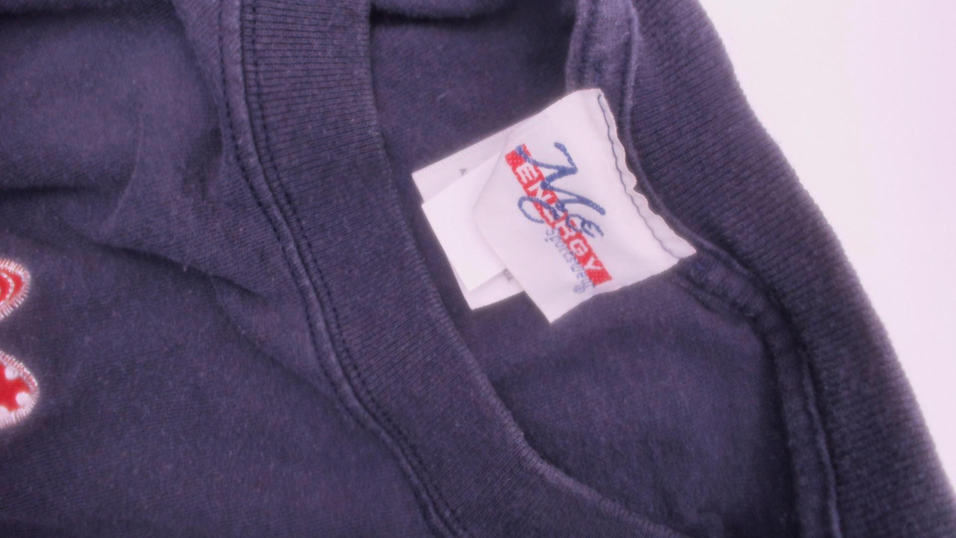 90s Mc Squared Energy Butterfly Embroidered Tee Navy Cotton Americana Stars Extra Large XXL