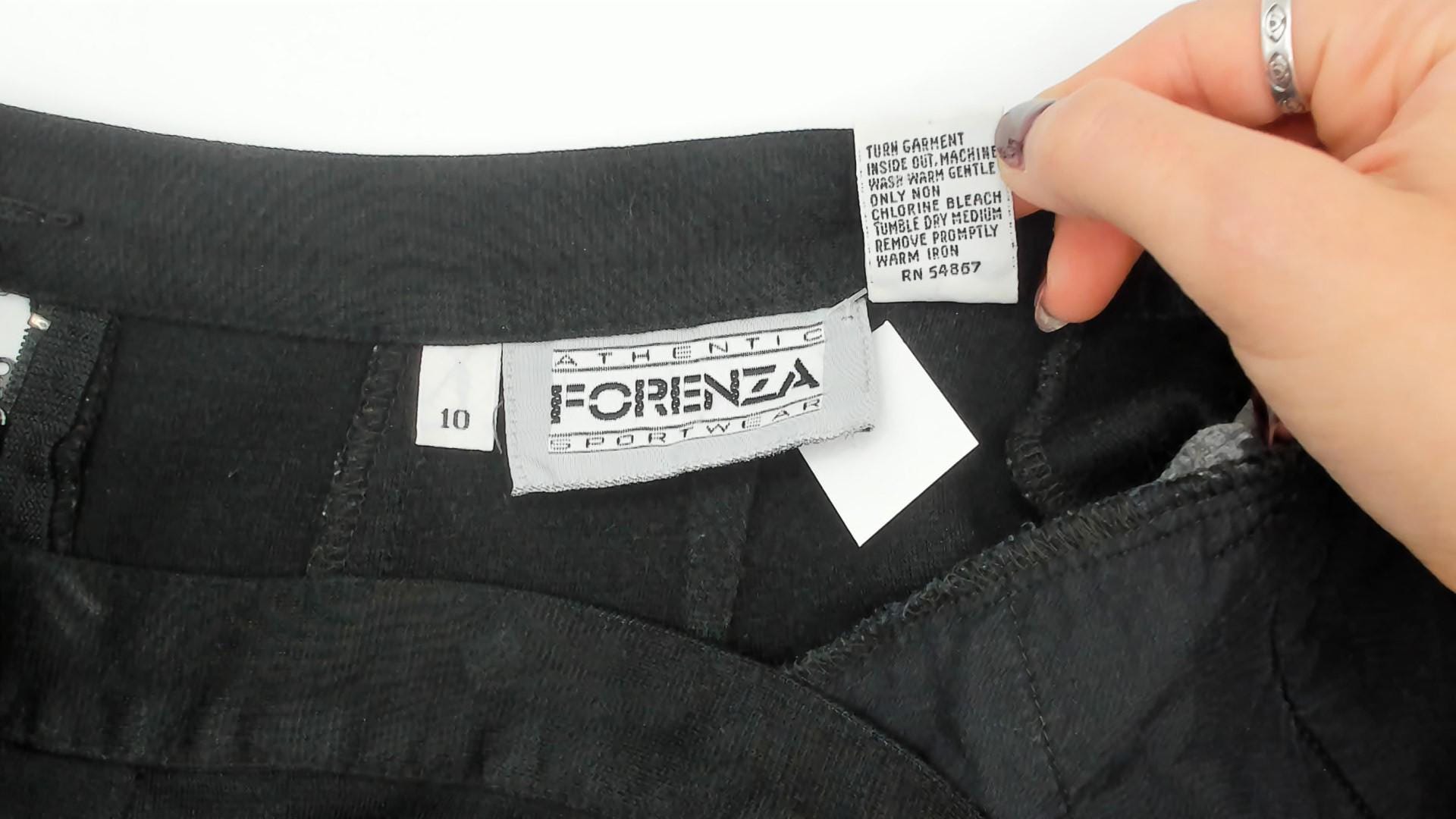 90s Forenza Black Pencil Skirt Knee Length Fitted Welt Pockets Medium