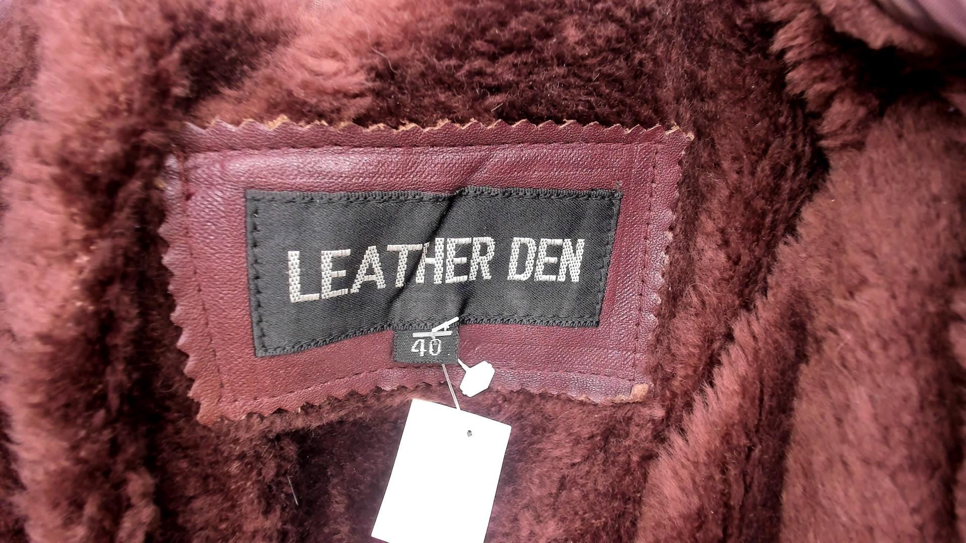 80s Leather Den Burgundy Bomber Jacket Zip Front Moto Coat Medium M