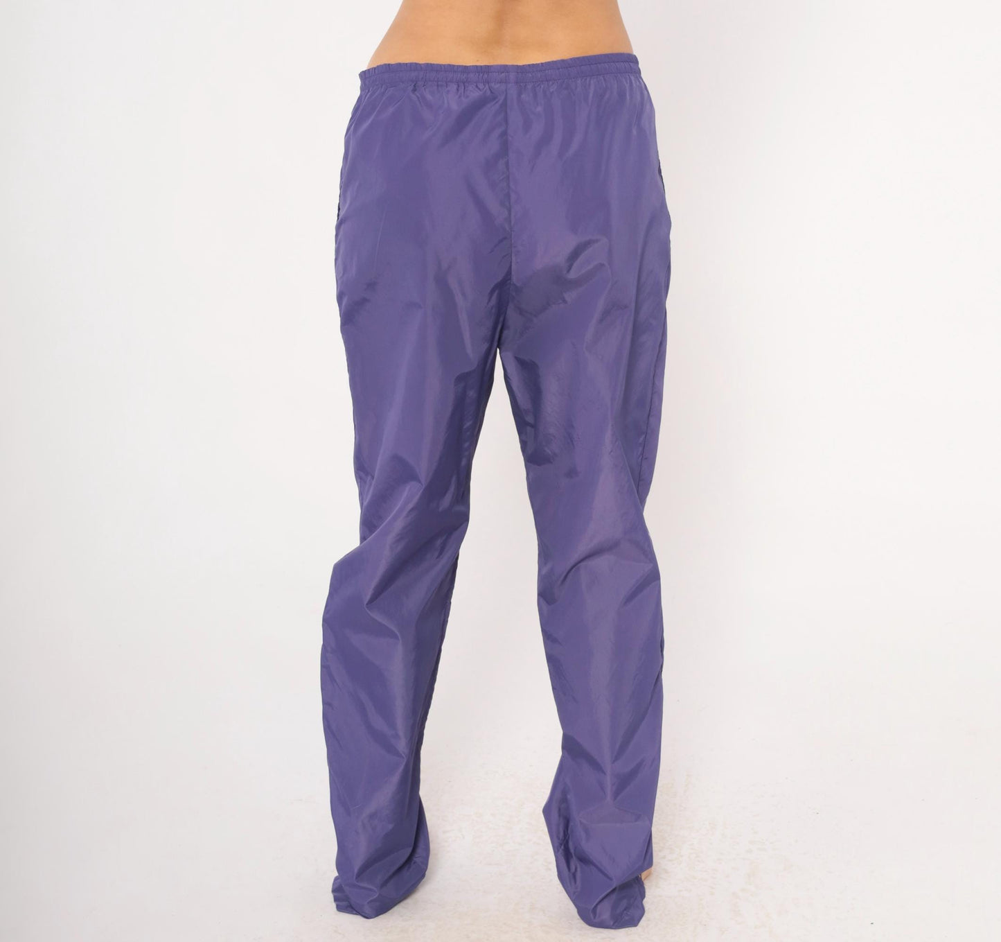 90s Nike Purple Nylon Windbreaker Pants Straight Leg Large L