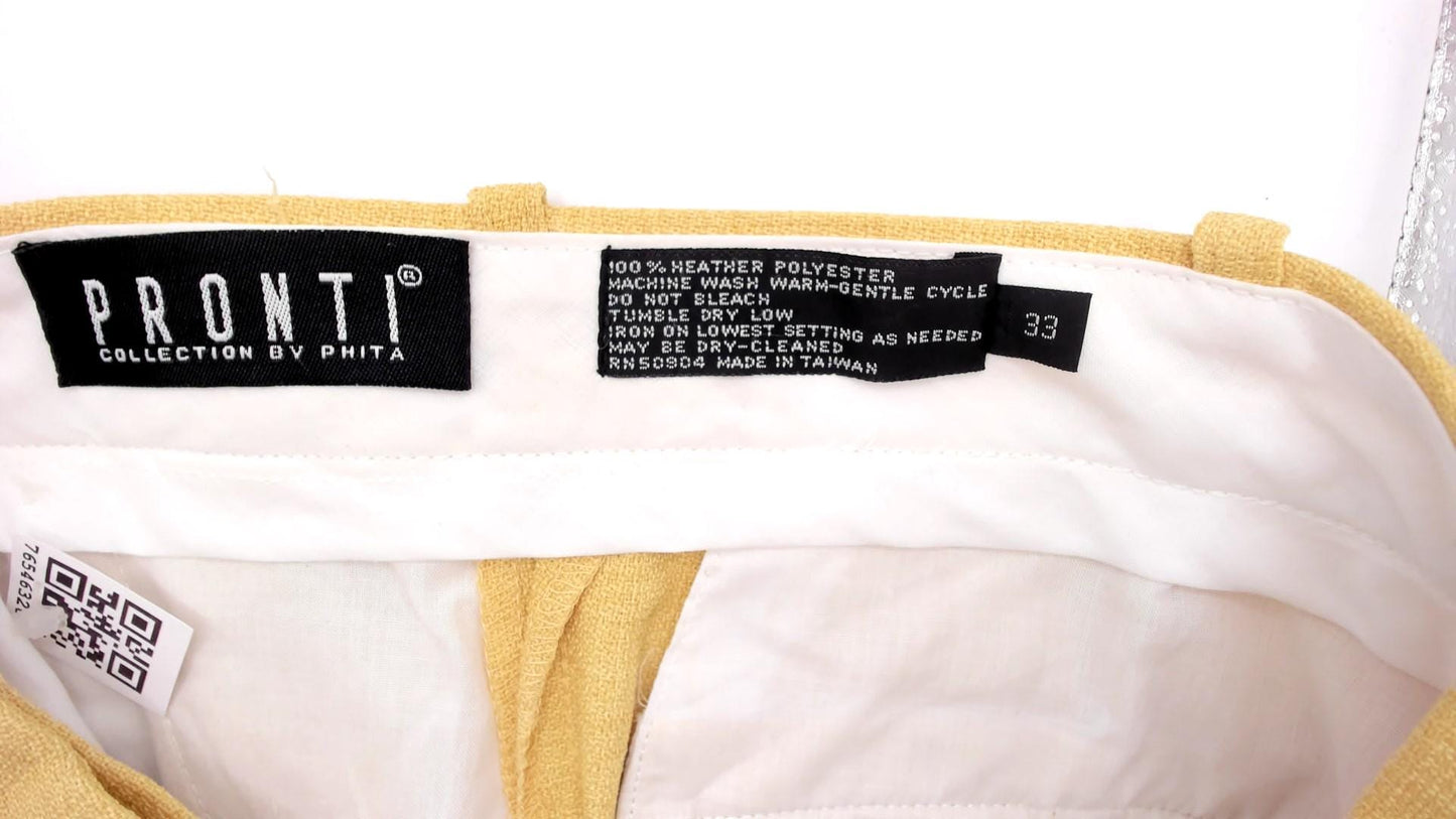 80s Pronti Tan Pleated Bermuda Shorts Tailored Cuffed Medium M