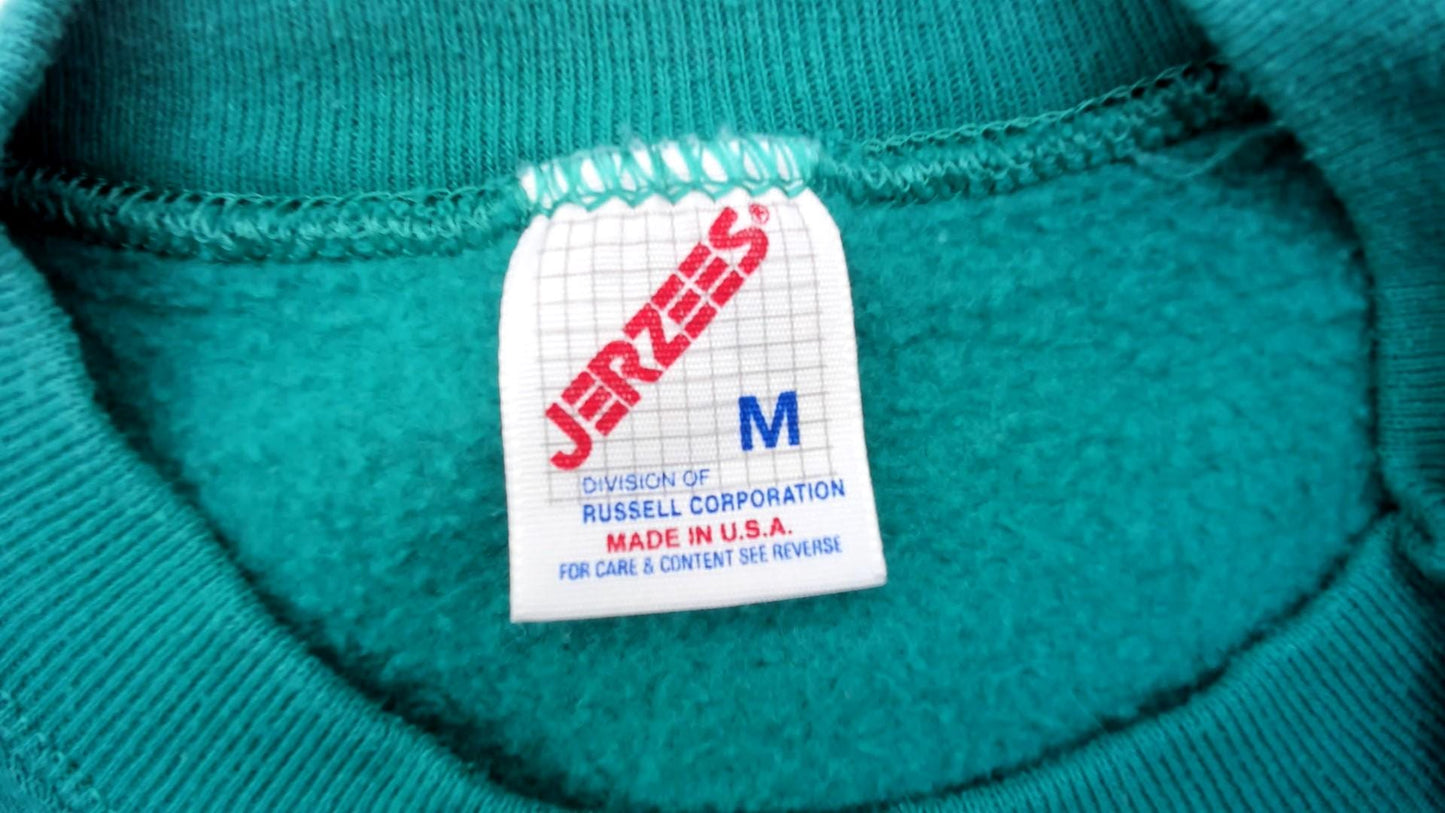 90s Jerzees Manchester Trail Riders Equestrian Sweatshirt Teal Cotton Medium M
