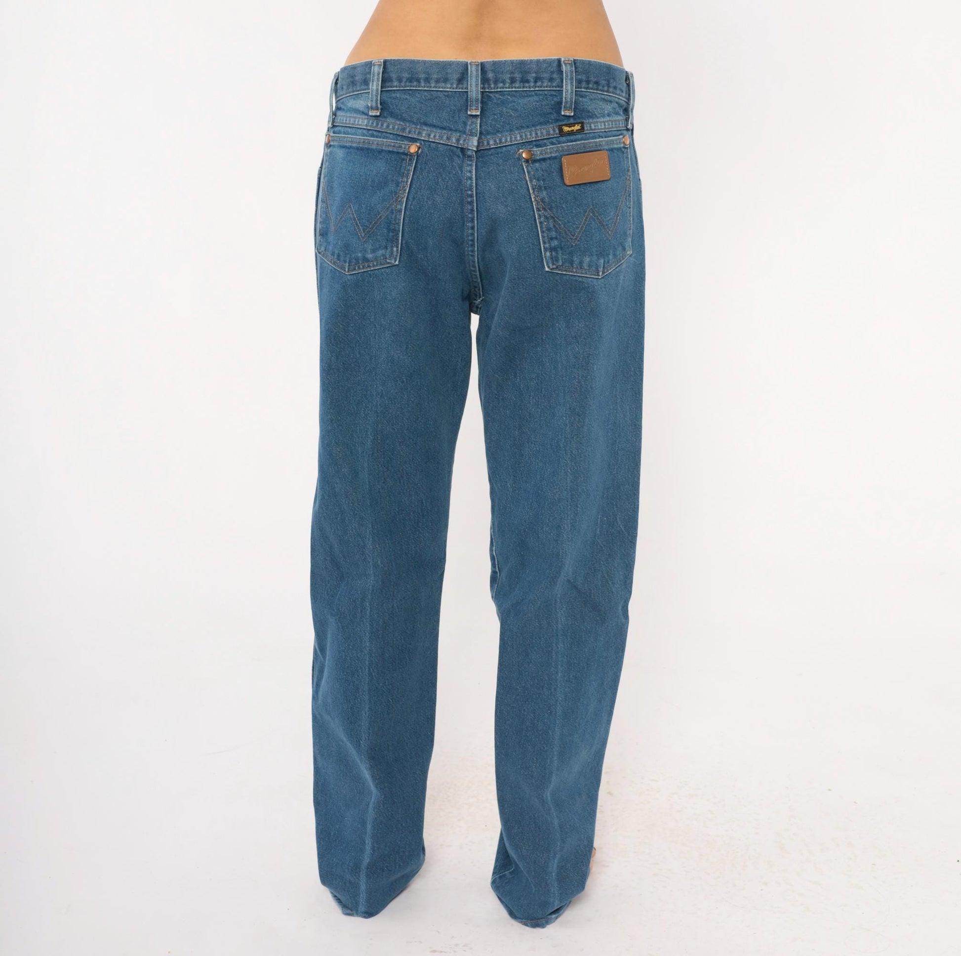 90s Wrangler Jeans Blue Denim Straight Leg High Rise Cotton 34x33