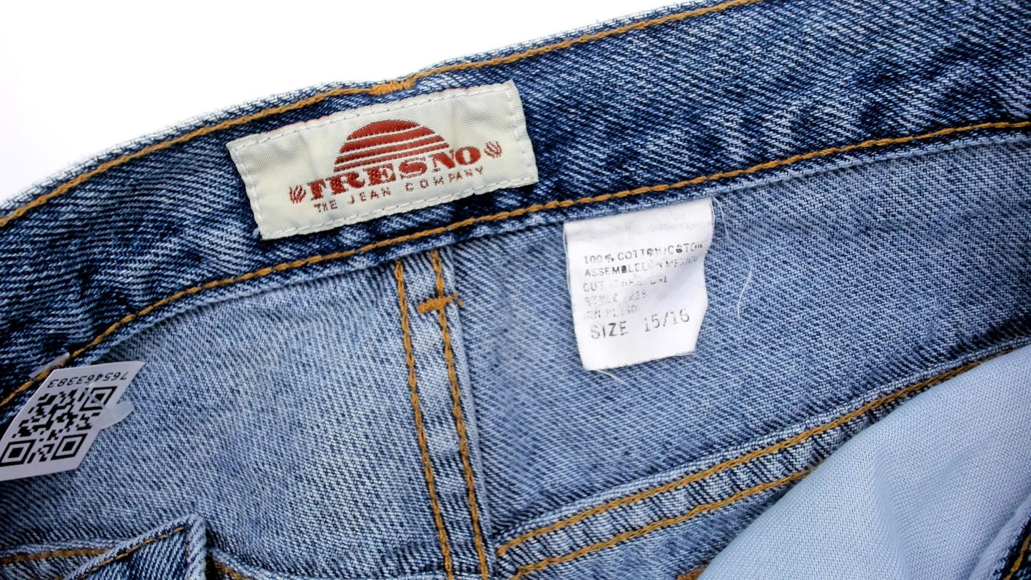 90s Fresno High Waisted Tapered Jeans Stonewash Blue Cotton 33x25