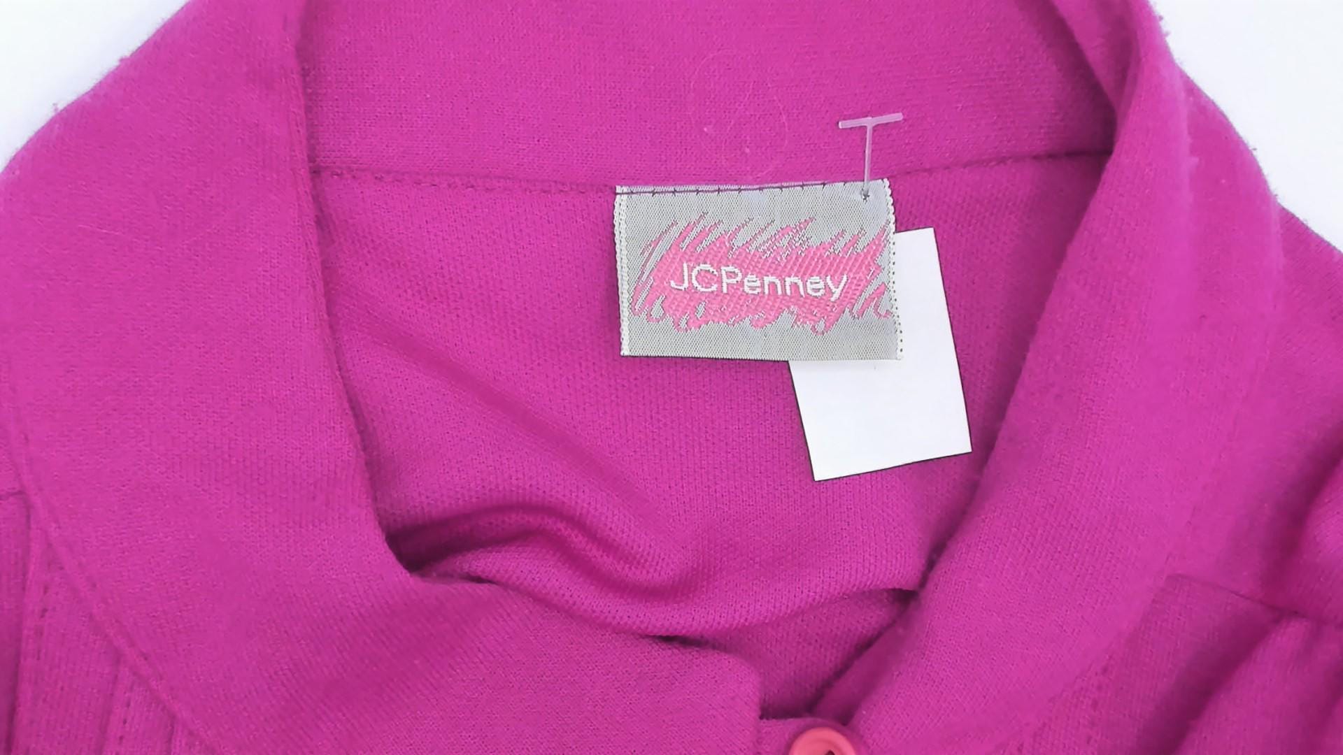 80s JcPenney Magenta Pintuck Dress Puff Sleeve Belted Knee-Length Small