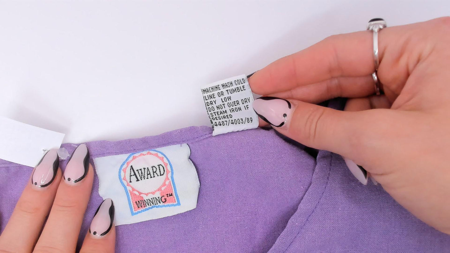 90s Award Winning Lilac Crop Top Striped Scoop Neck Sleeveless Extra Large XL