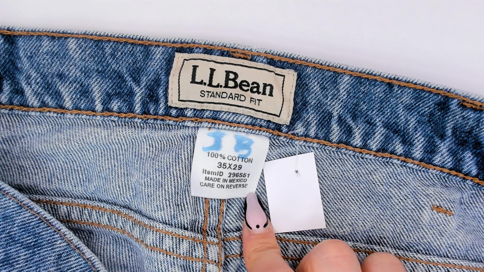 L.L. Bean Straight Leg Jeans 90s Medium Wash Denim Blue Cotton 35x29