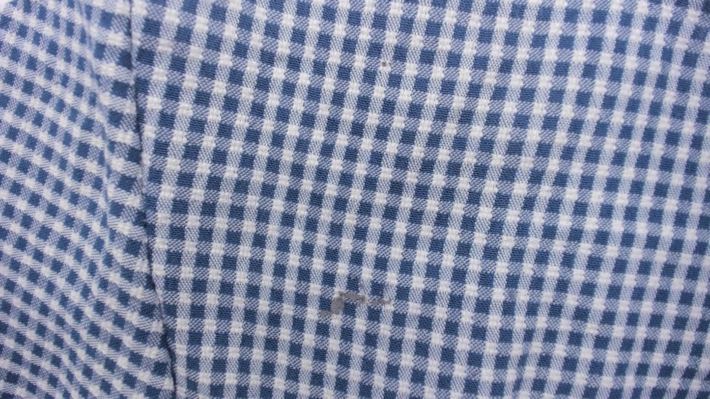 90s Especially Yours Gingham Mini Dress Blue White Lace-Up Back Medium