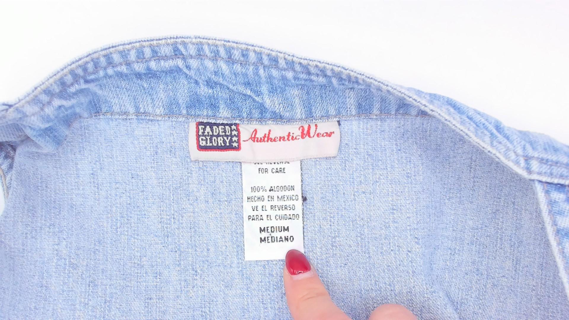 Y2K Faded Glory Light Blue Denim Overall Dress Maxi Length Medium M