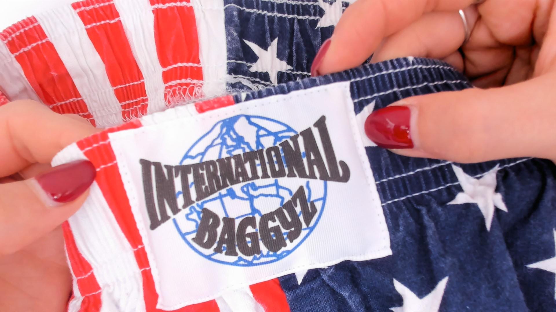 90s International Baggyz American Flag Shorts Stars Stripes Navy Small