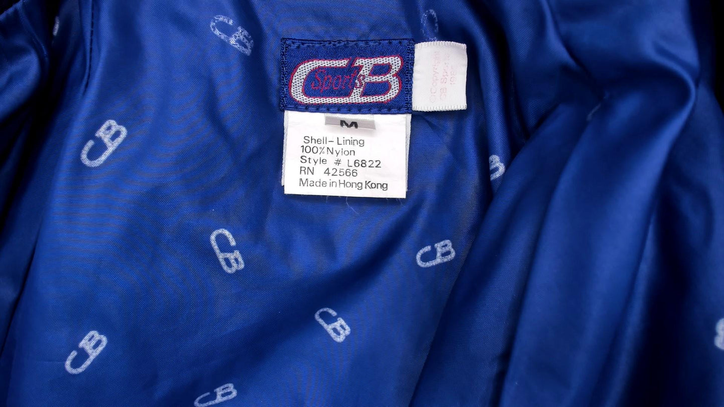 80s CB Sports Color Block Windbreaker Navy Pink Hooded Jacket Medium