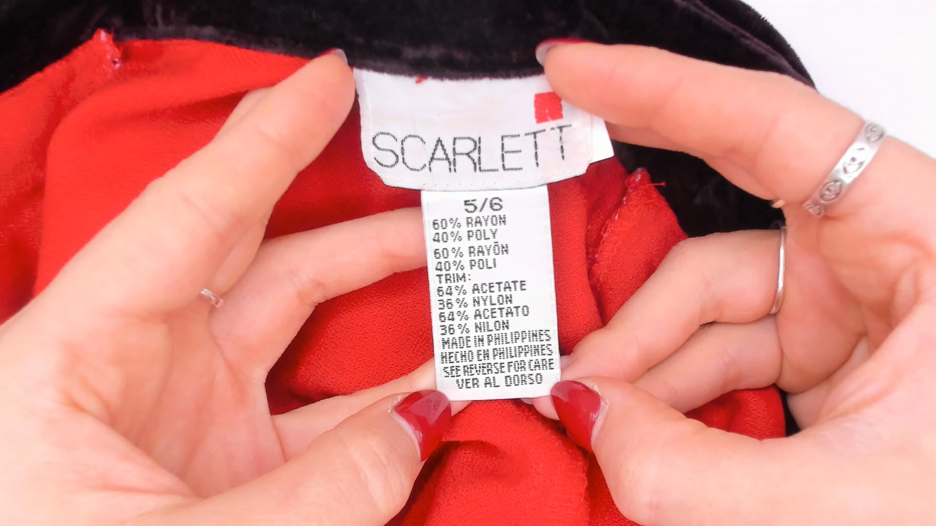 90s Scarlett Red Double Breasted Blazer Dress Velvet Collar Knee Length Small