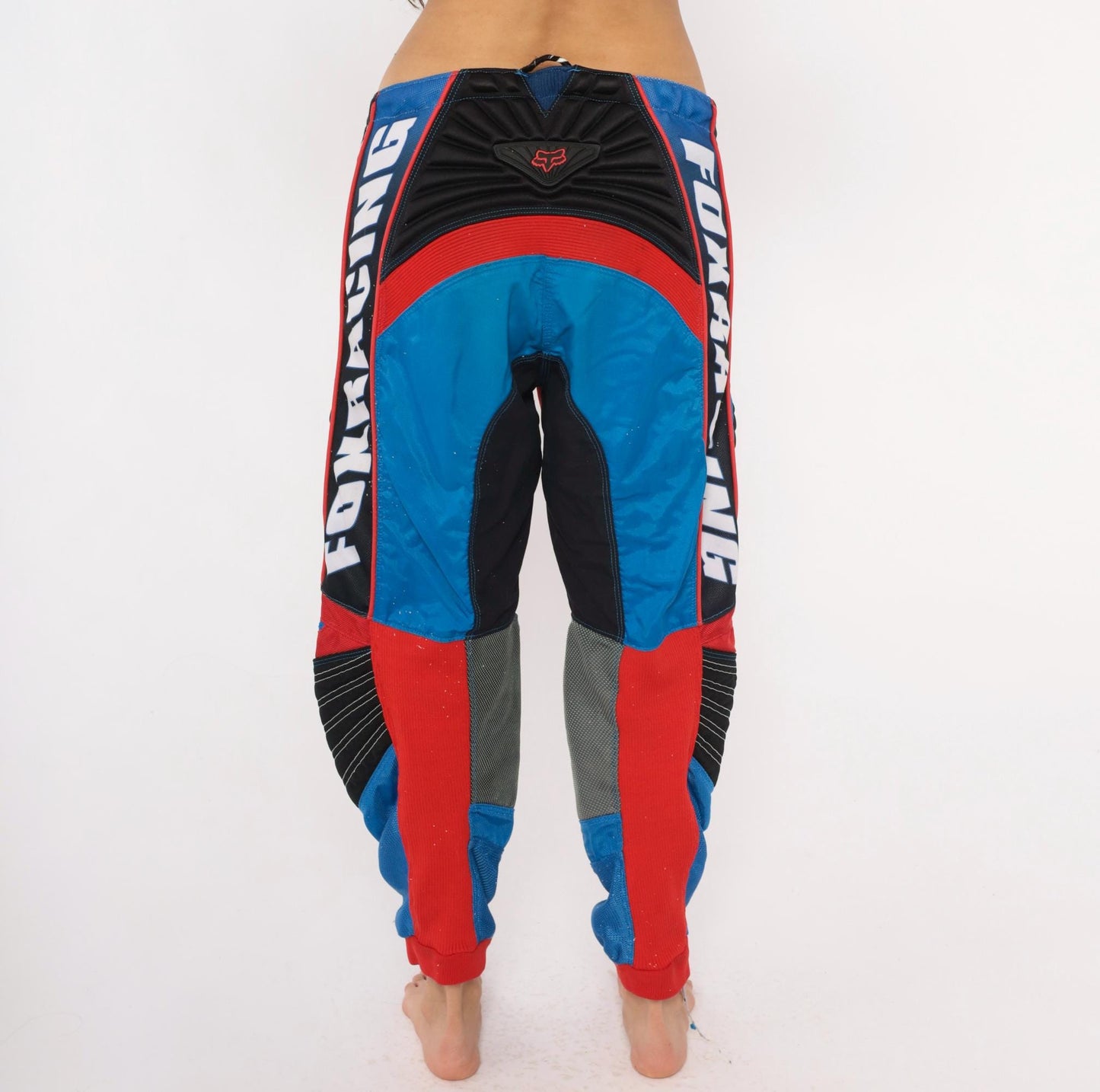 90s Fox Racing Motocross Pants Blue Red Black Colour-Block MX Trousers Large