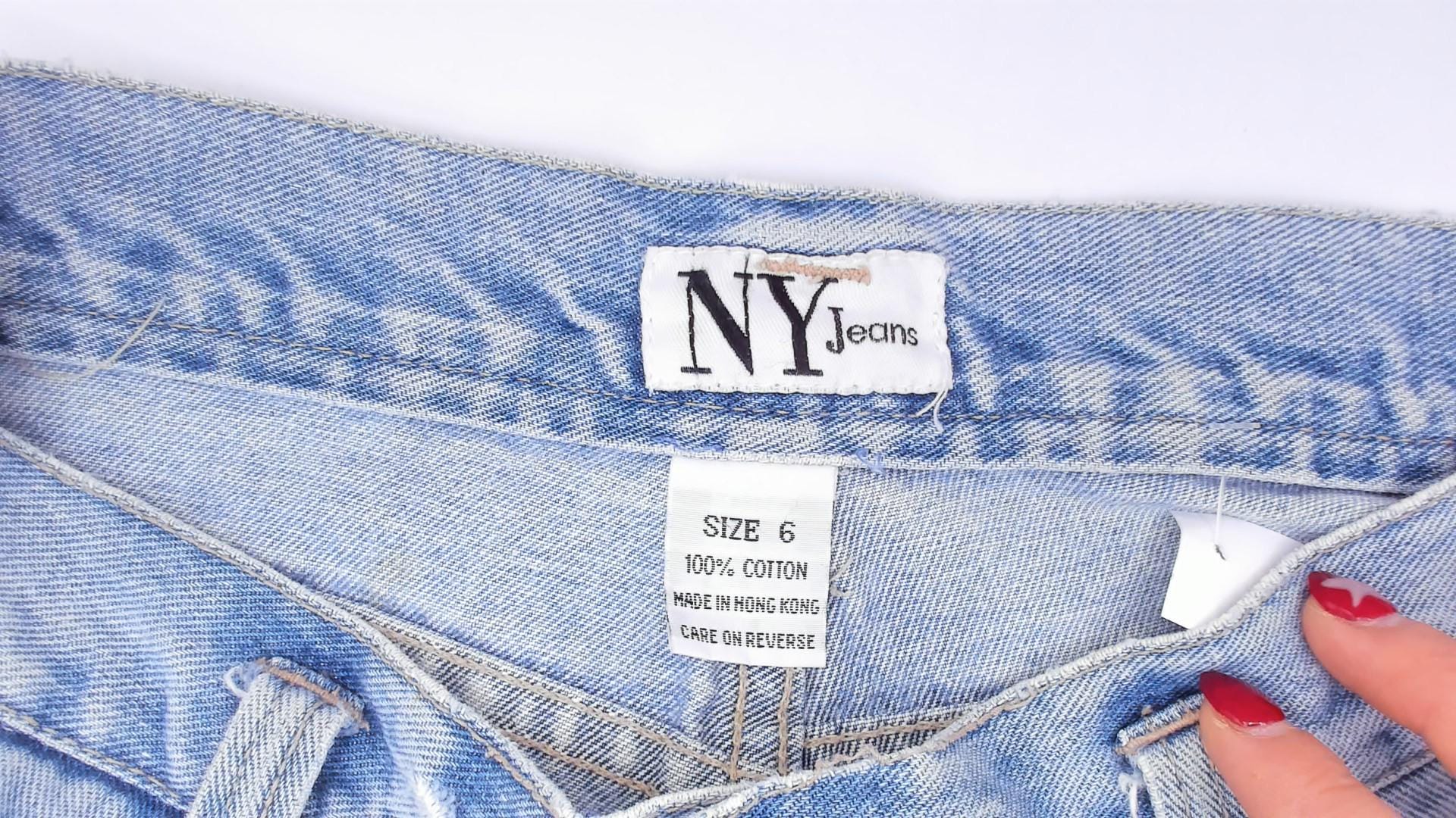 90s NY Jeans Light Wash Denim Shorts High Rise Cuffed Medium M