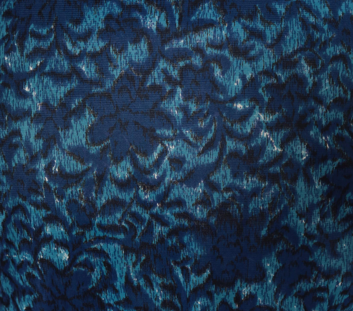 60s Cobalt Jacquard Bolero Jacket Floral Damask Three Quarter Sleeve Medium M
