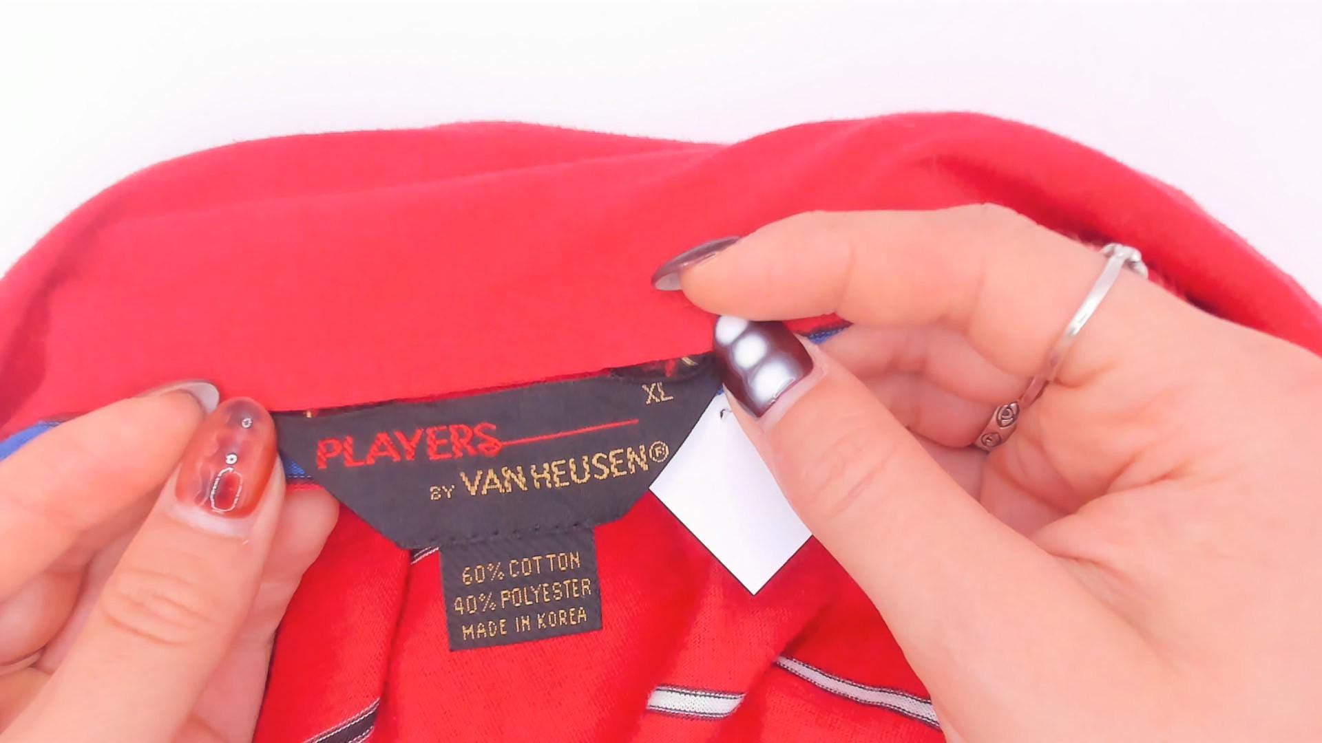 80s Players by Van Heusen Striped Polo Shirt Red Blue Yellow Extra Large XL