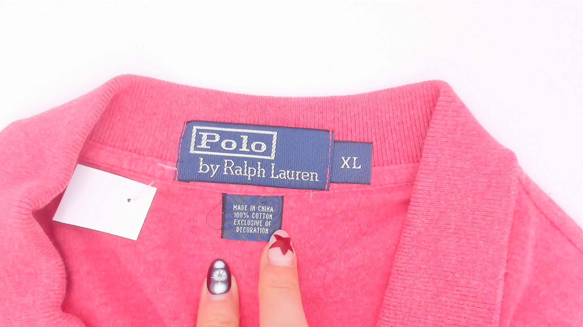90s Polo Ralph Lauren Cotton Polo Shirt Heathered Rose Pink Extra Large XL