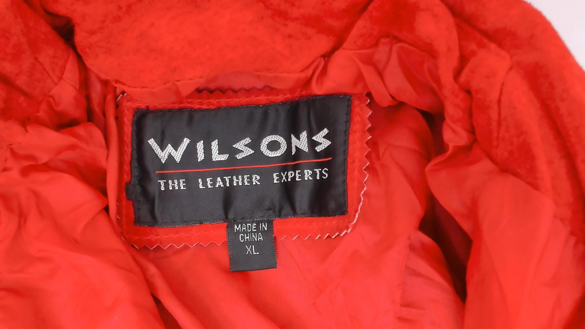 80s Wilsons Red Suede Cropped Jacket Dolman Sleeve Shawl Collar Large L